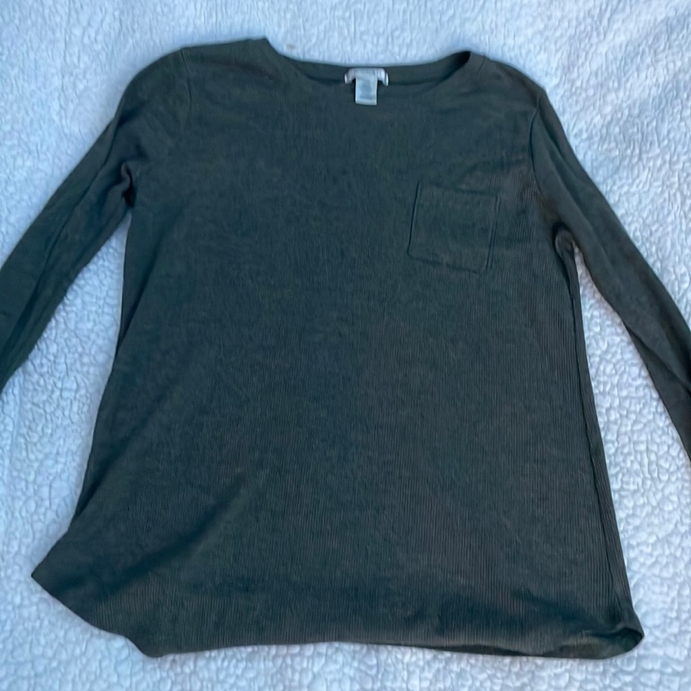 Bozzolo long sleeve green shirt